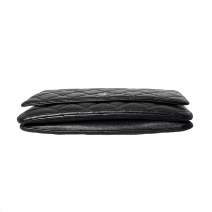 Chanel Wallet on Chain Bag Schwarz silberne Hardware / gut Chanel