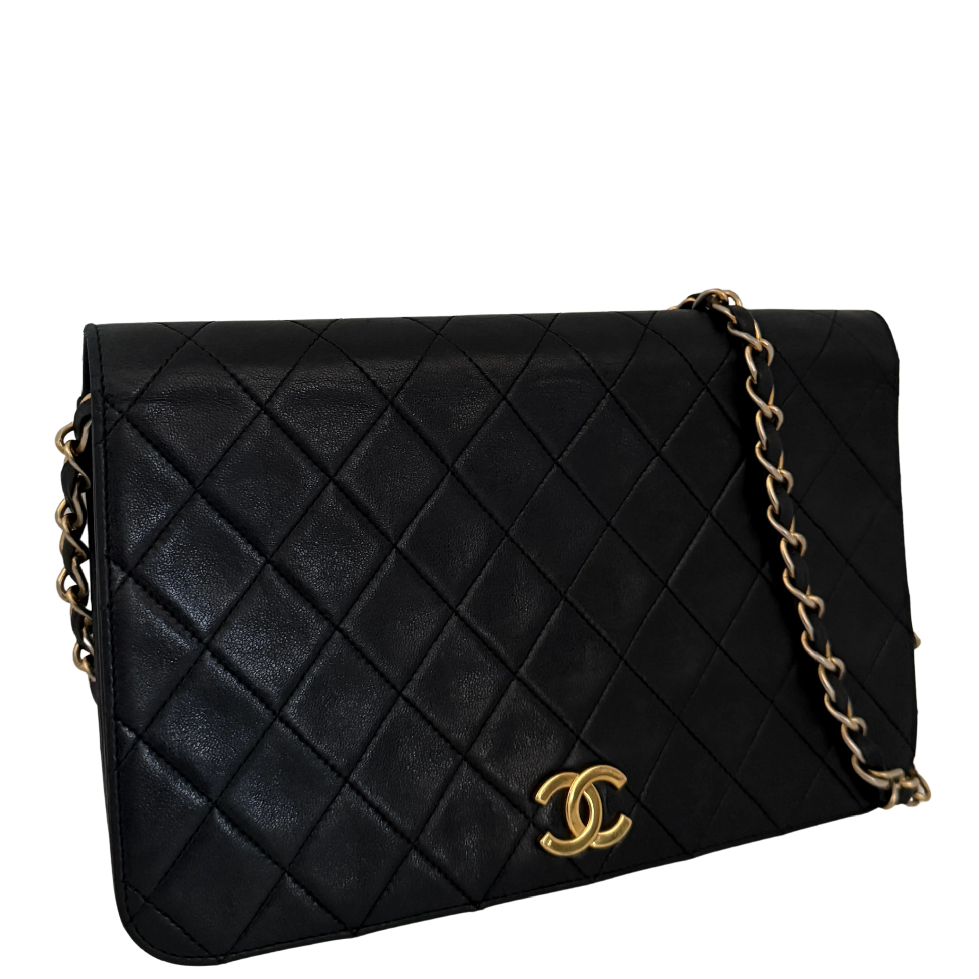 Chanel Timeless Wallet on Chain WOC Lammleder Schwarz / gut Chanel