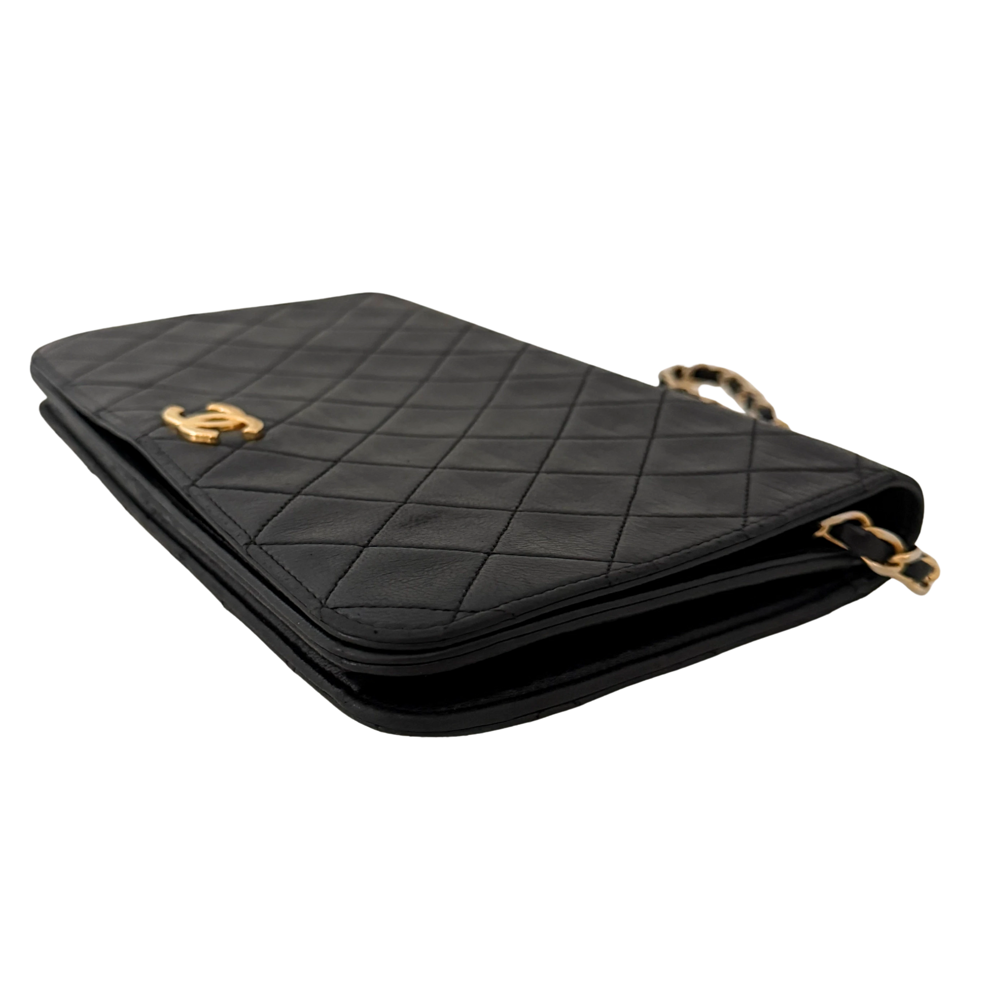 Chanel Timeless Wallet on Chain WOC Lammleder Schwarz / gut Chanel