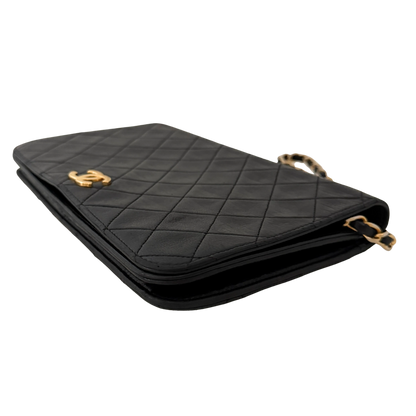 Chanel Timeless Wallet on Chain WOC Lammleder Schwarz / gut Chanel