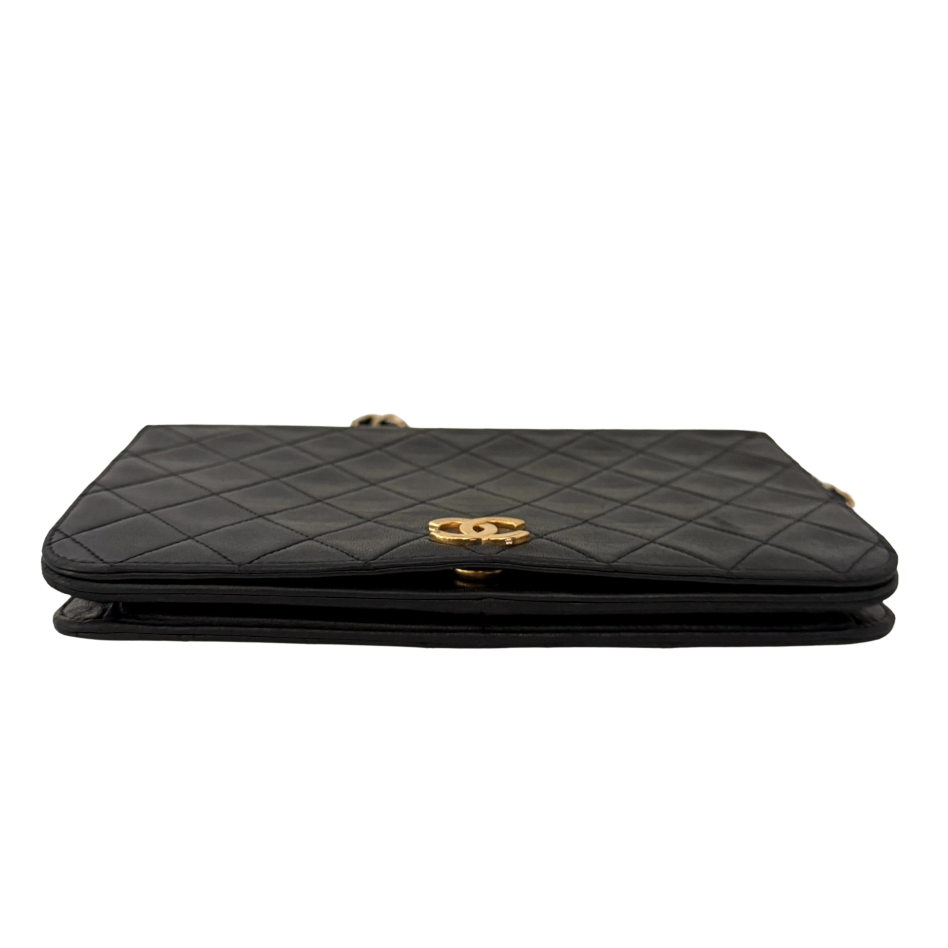 Chanel Timeless Wallet on Chain WOC Lammleder Schwarz / gut Chanel