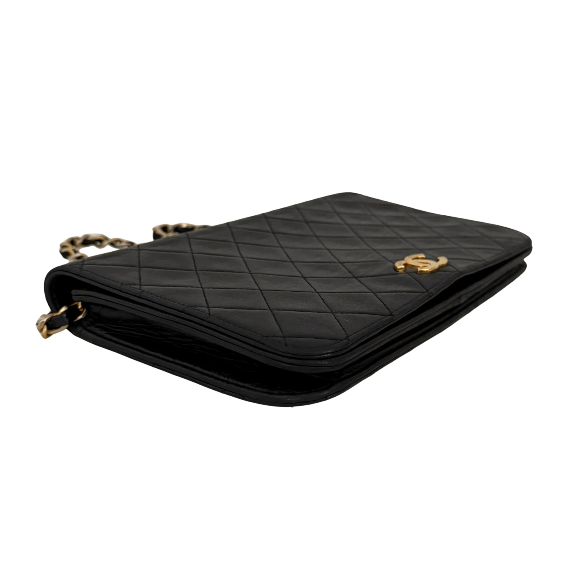 Chanel Timeless Wallet on Chain WOC Lammleder Schwarz / gut Chanel