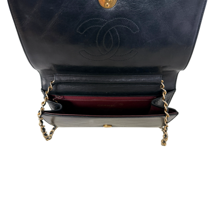 Chanel Timeless Wallet on Chain WOC Lammleder Schwarz / gut Chanel