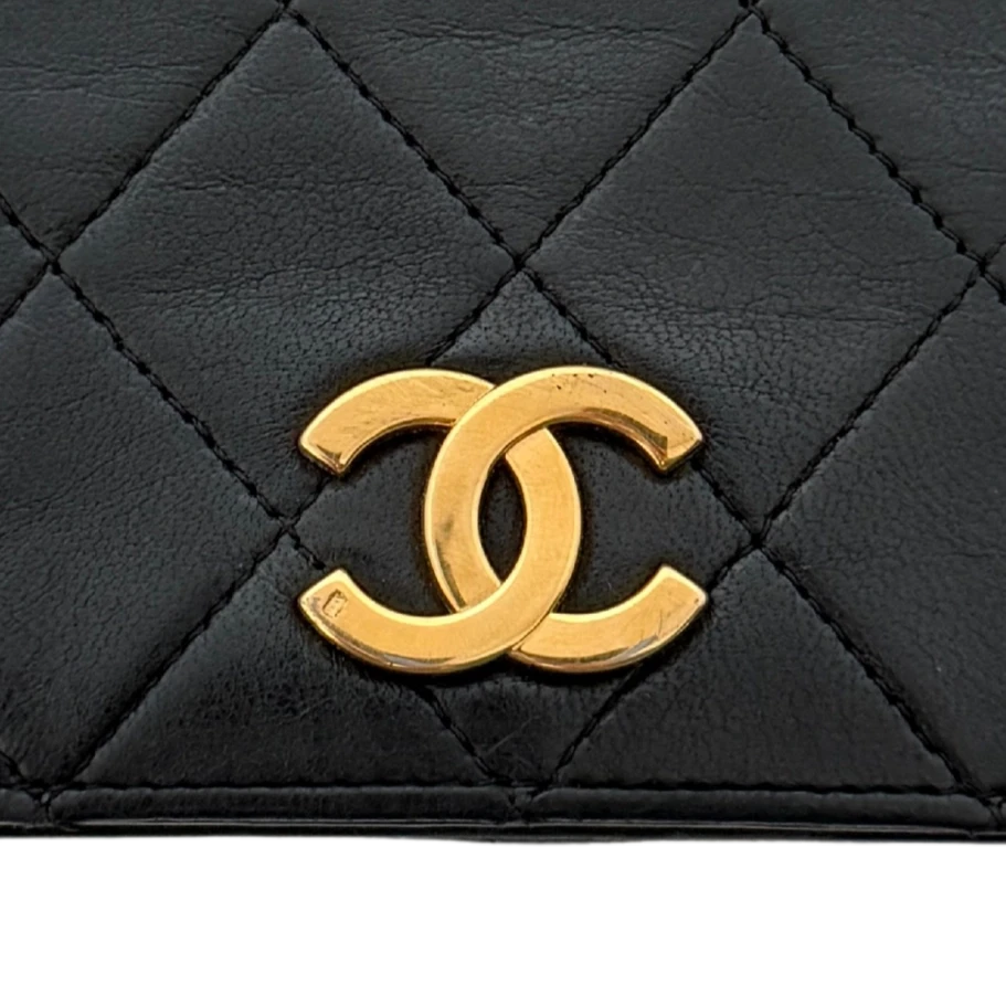 Chanel Timeless Wallet on Chain WOC Lammleder Schwarz / gut Chanel