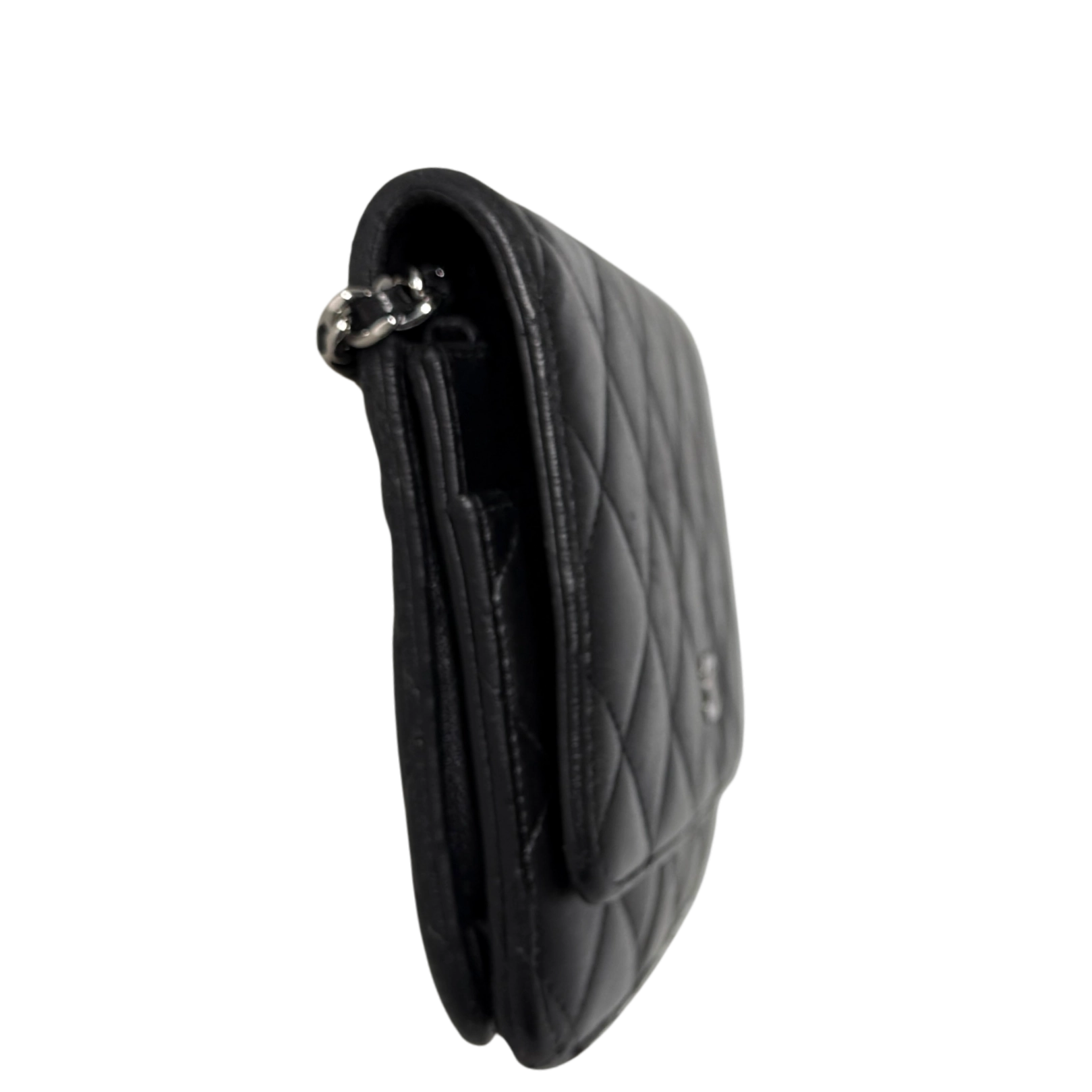 Chanel Wallet on Chain Bag Schwarz silberne Hardware / gut Chanel