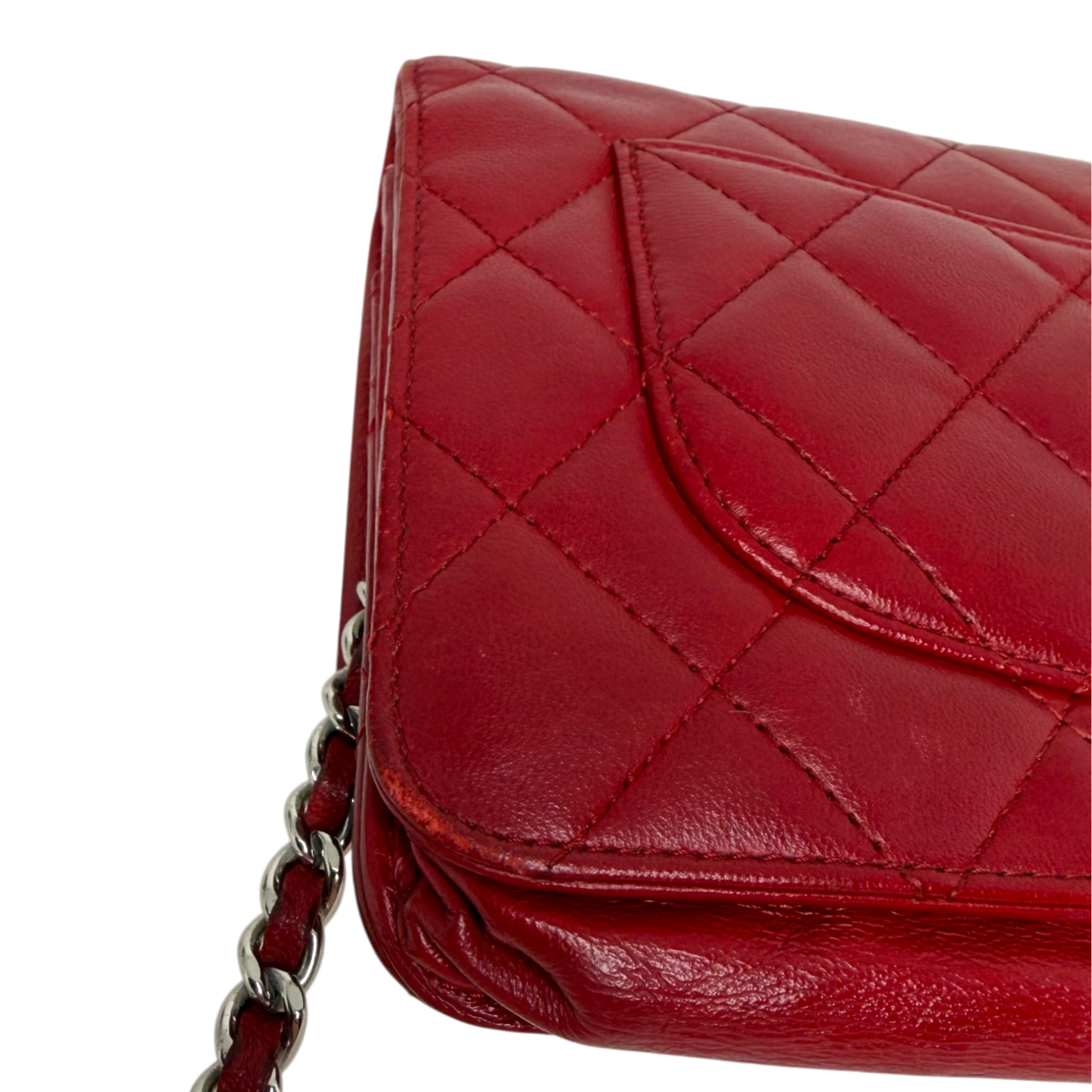 Chanel Wallet on Chain Lammleder Rot Chanel
