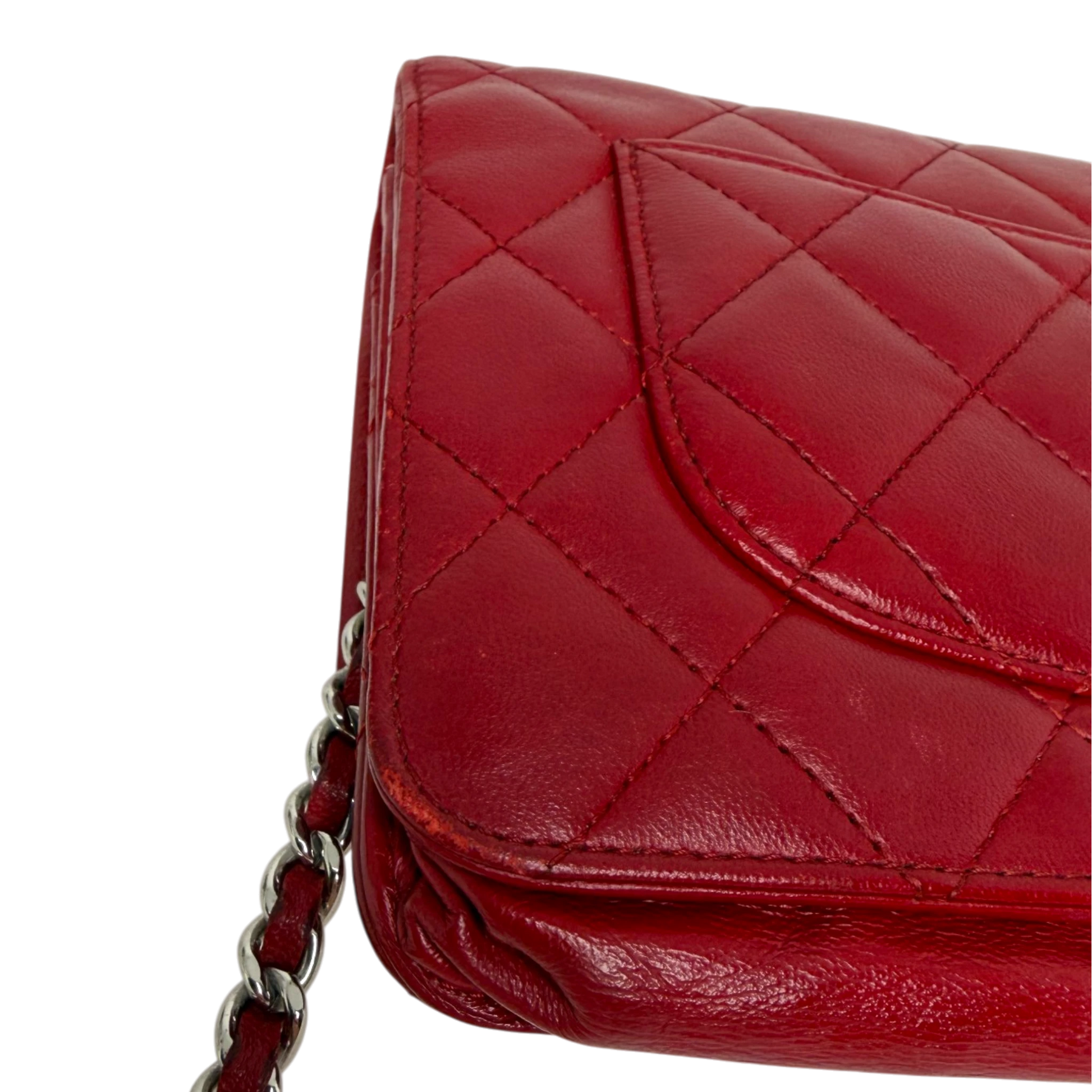 Chanel Wallet on Chain Lammleder Rot Chanel