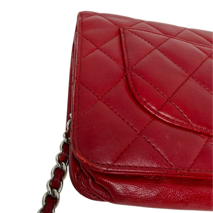 Chanel Wallet on Chain Lammleder Rot Chanel