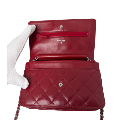 Chanel Wallet on Chain Lammleder Rot Chanel