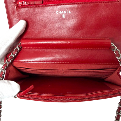 Chanel Wallet on Chain Lammleder Rot Chanel