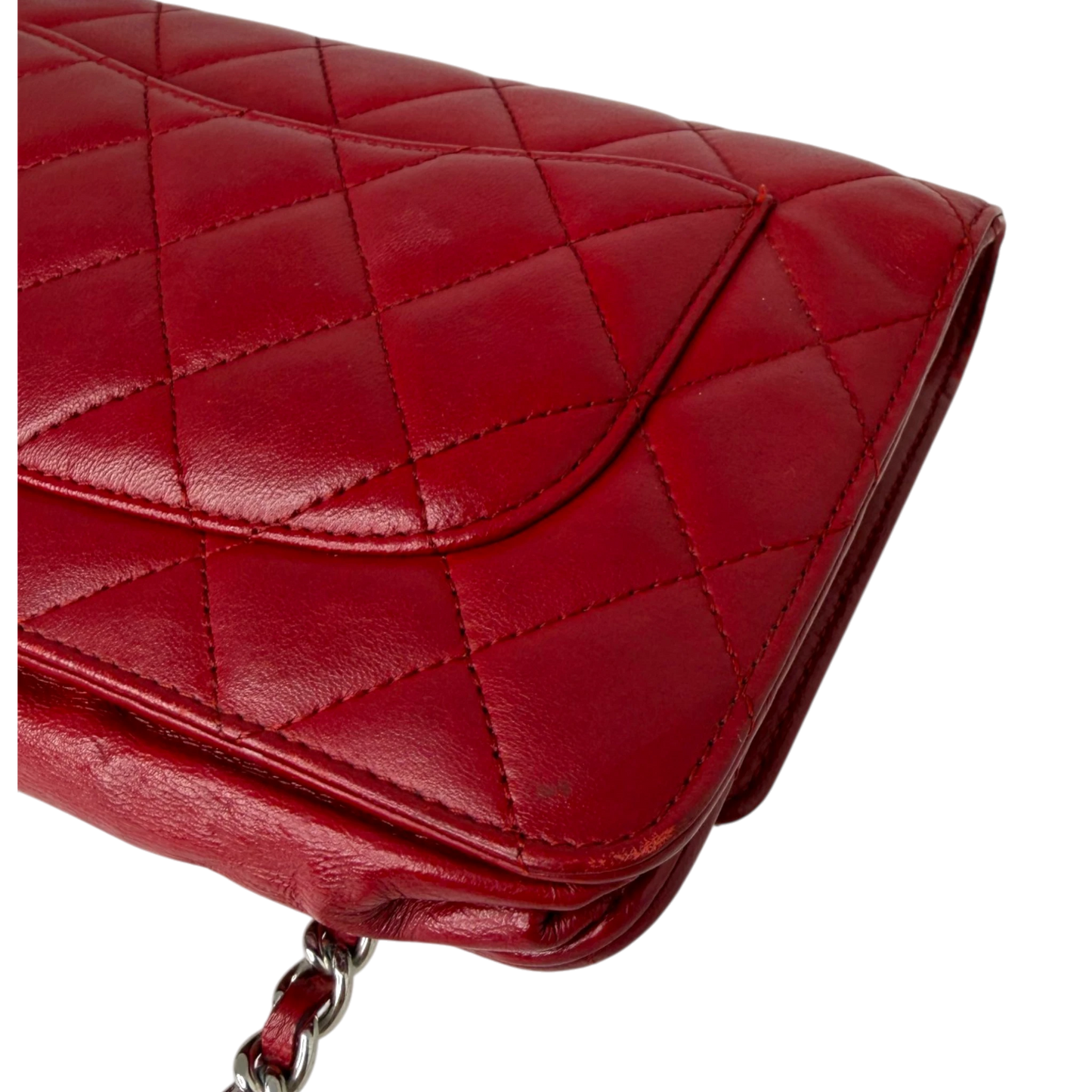 Chanel Wallet on Chain Lammleder Rot Chanel