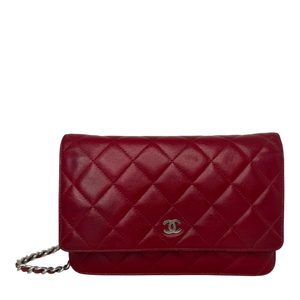 Chanel Wallet on Chain Lammleder Rot