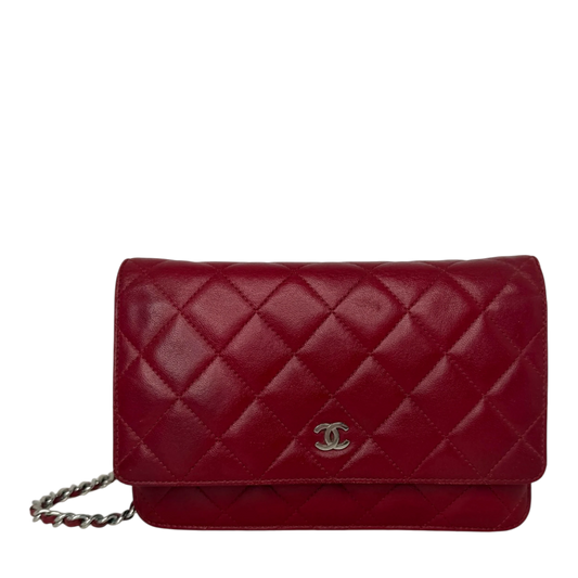 Chanel Wallet on Chain Lammleder Rot Chanel