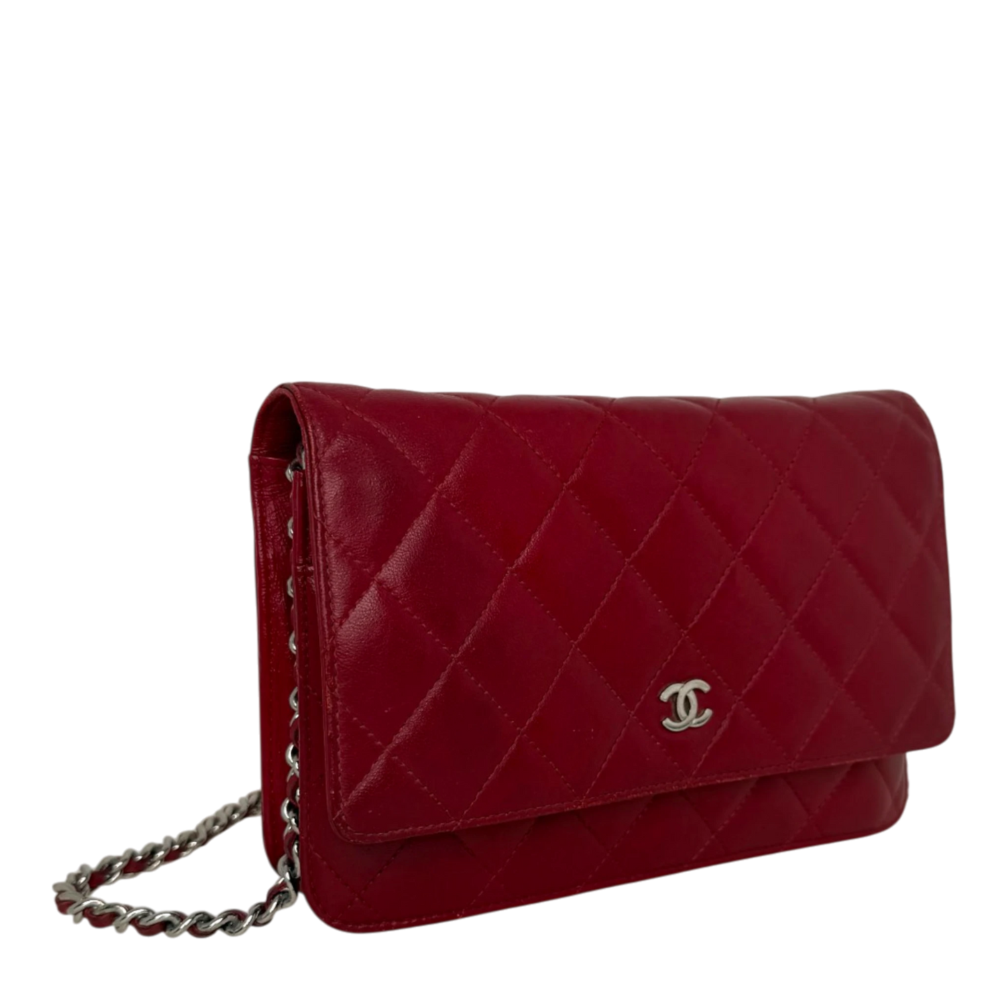 Chanel Wallet on Chain Lammleder Rot Chanel