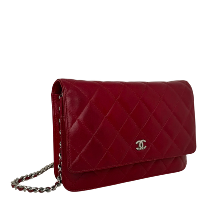 Chanel Wallet on Chain Lammleder Rot Chanel