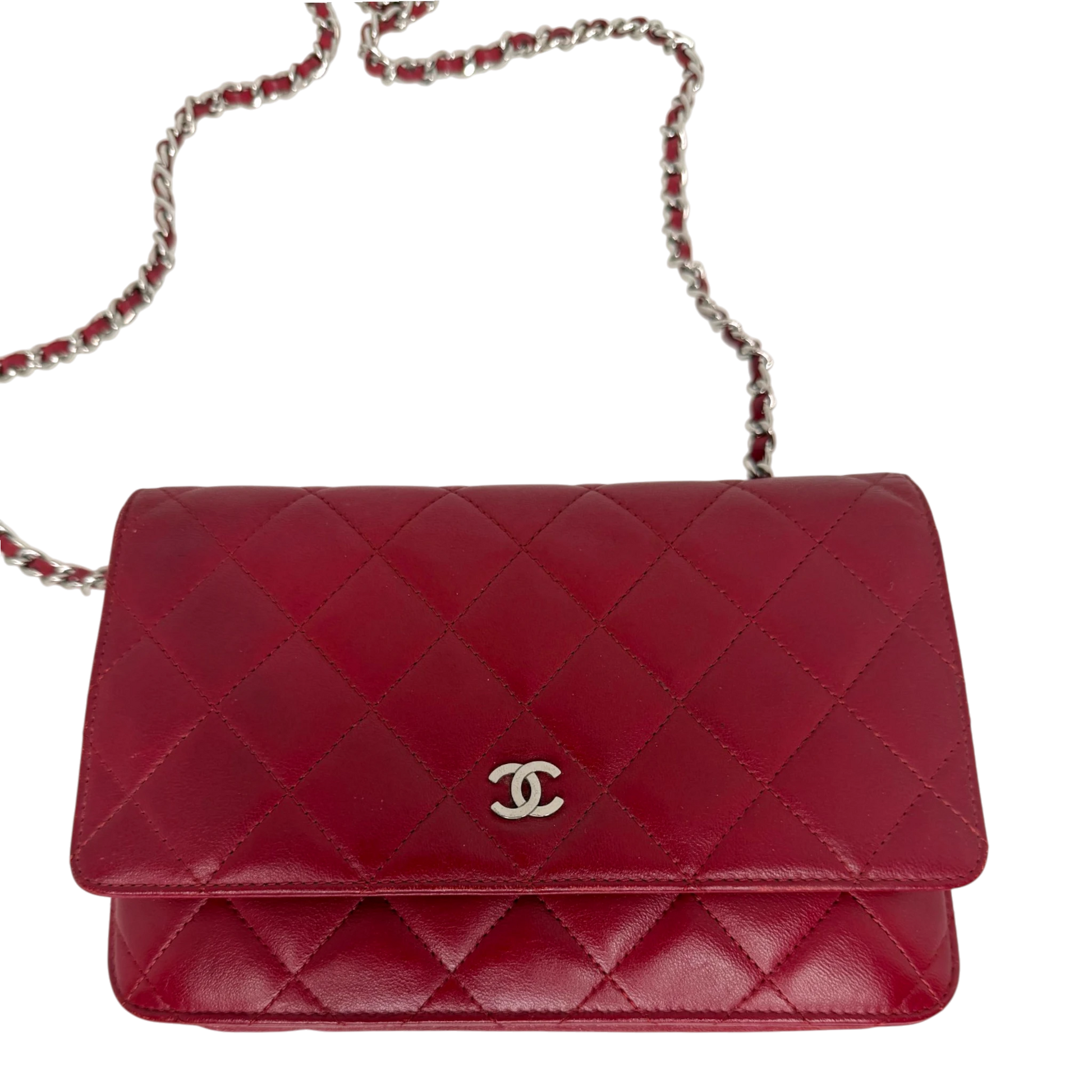 Chanel Wallet on Chain Lammleder Rot Chanel