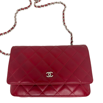 Chanel Wallet on Chain Lammleder Rot Chanel