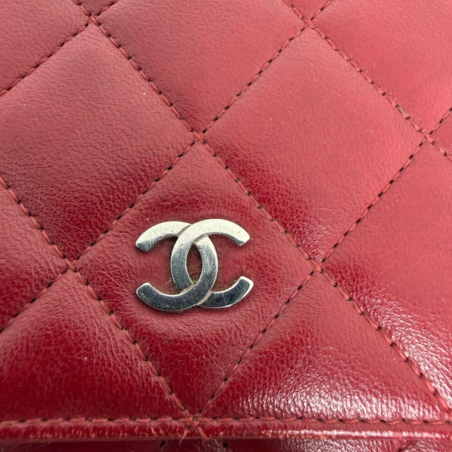 Chanel Wallet on Chain Lammleder Rot Chanel