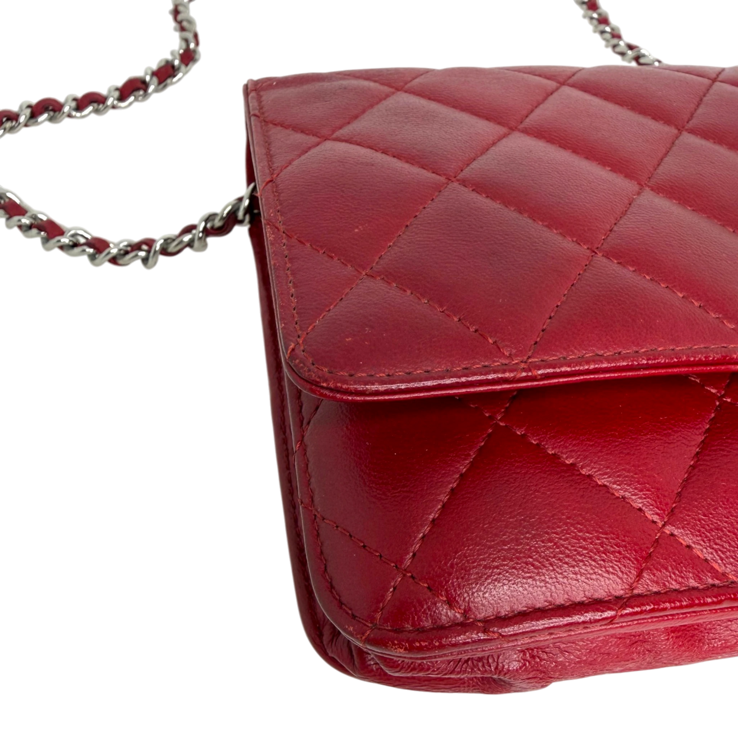 Chanel Wallet on Chain Lammleder Rot Chanel