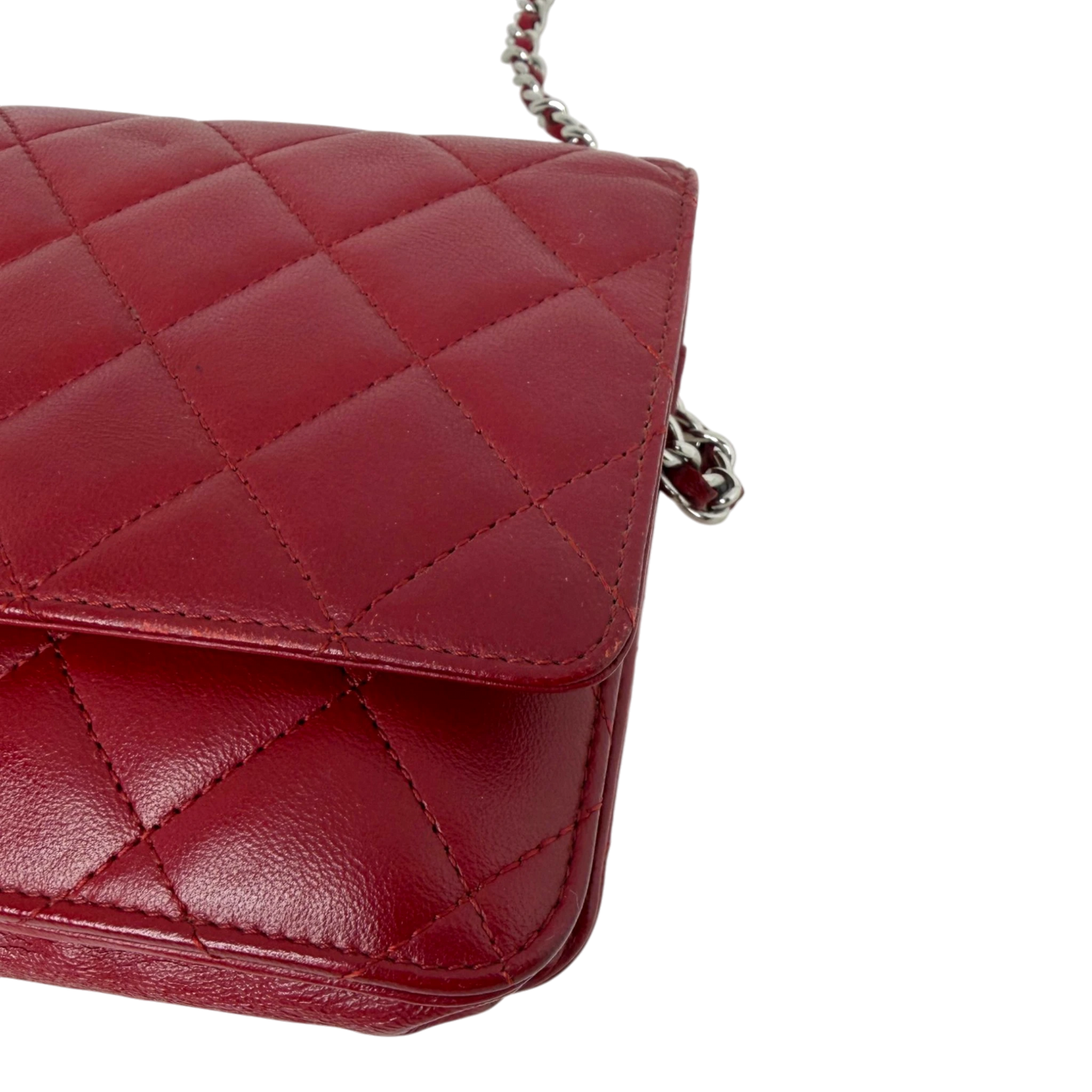 Chanel Wallet on Chain Lammleder Rot Chanel