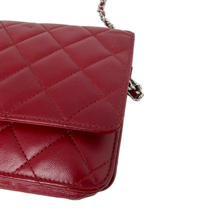 Chanel Wallet on Chain Lammleder Rot Chanel