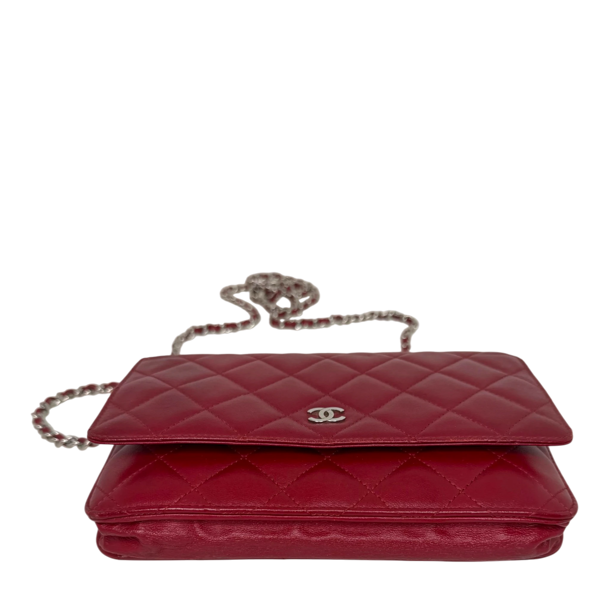Chanel Wallet on Chain Lammleder Rot Chanel