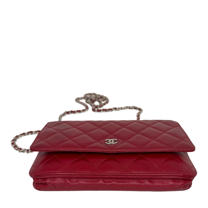 Chanel Wallet on Chain Lammleder Rot Chanel