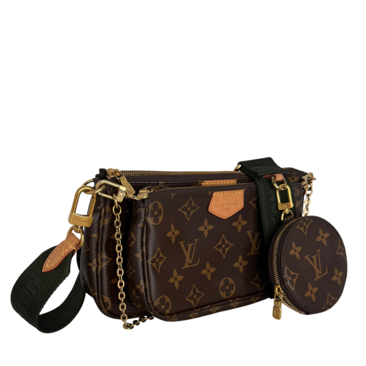 Louis Vuitton Multi Pochette Accessoires Monogram Khaki Fullset / sehr gut Louis Vuitton