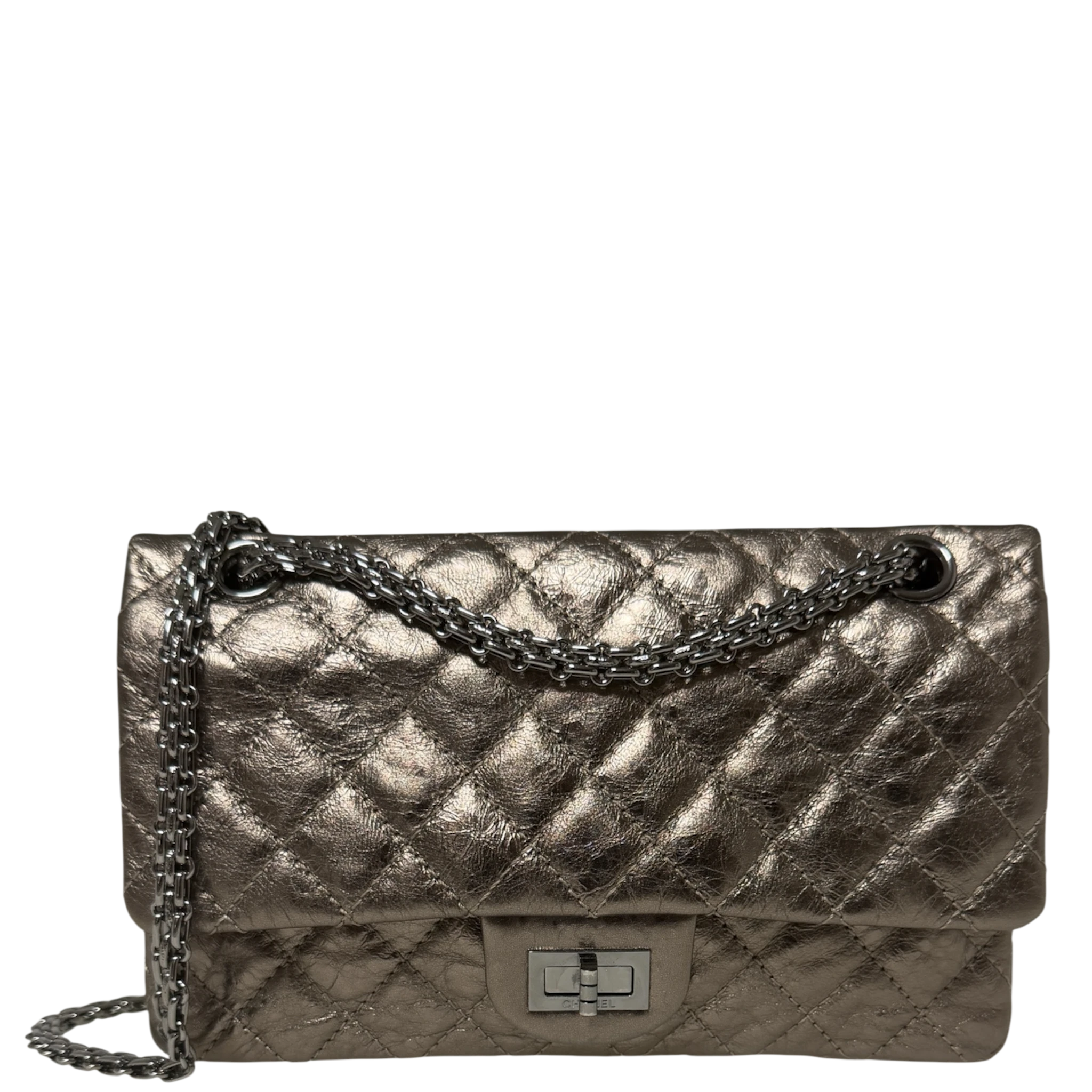 Chanel 2.55 Reissue 224 Classic Double Flap Bag Metallic Bronze / sehr gut Chanel