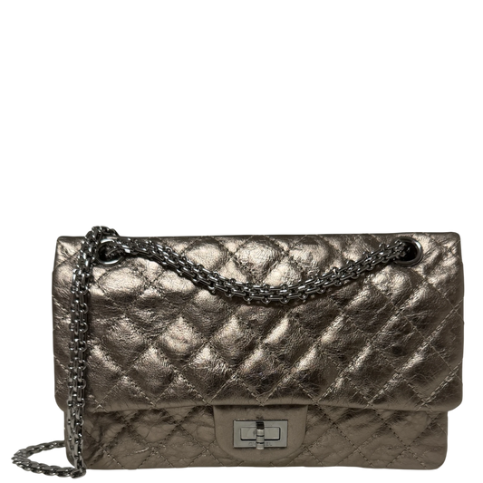Chanel 2.55 Reissue 224 Classic Double Flap Bag Metallic Bronze / sehr gut Chanel