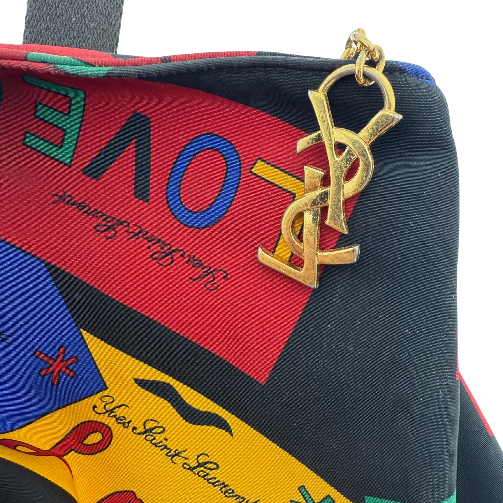 Yves Saint Laurent Love Printed nylon handtasche bunt / gut Echtheitscheck
