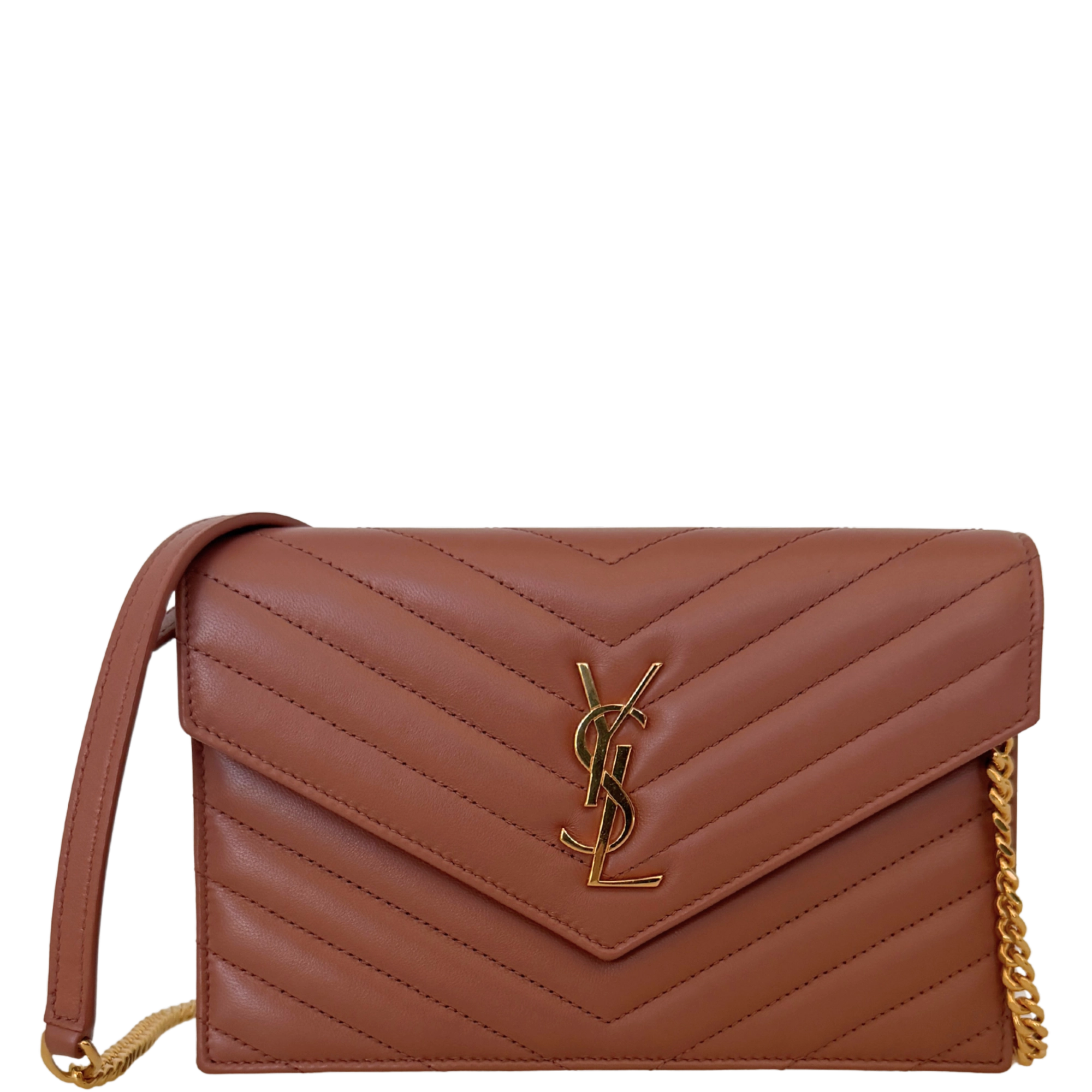 Saint Laurent YSL Cassandre Envelope mit Kettenriemen Rose Fullset / sehr gut Saint Laurent