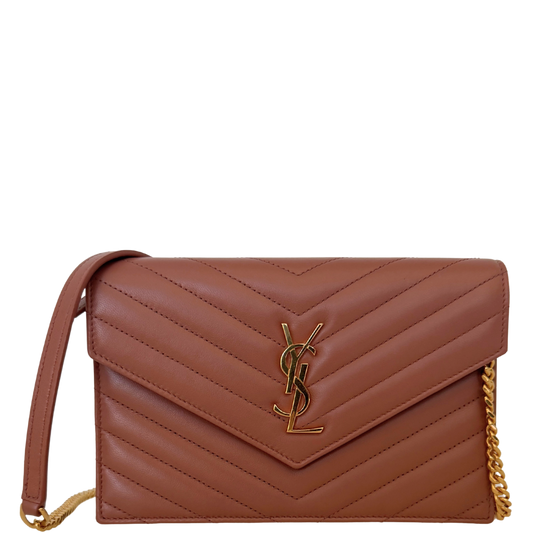 Saint Laurent YSL Cassandre Envelope mit Kettenriemen Rose Fullset / sehr gut Saint Laurent