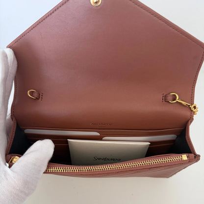 Saint Laurent YSL Cassandre Envelope mit Kettenriemen Rose Fullset / sehr gut Saint Laurent