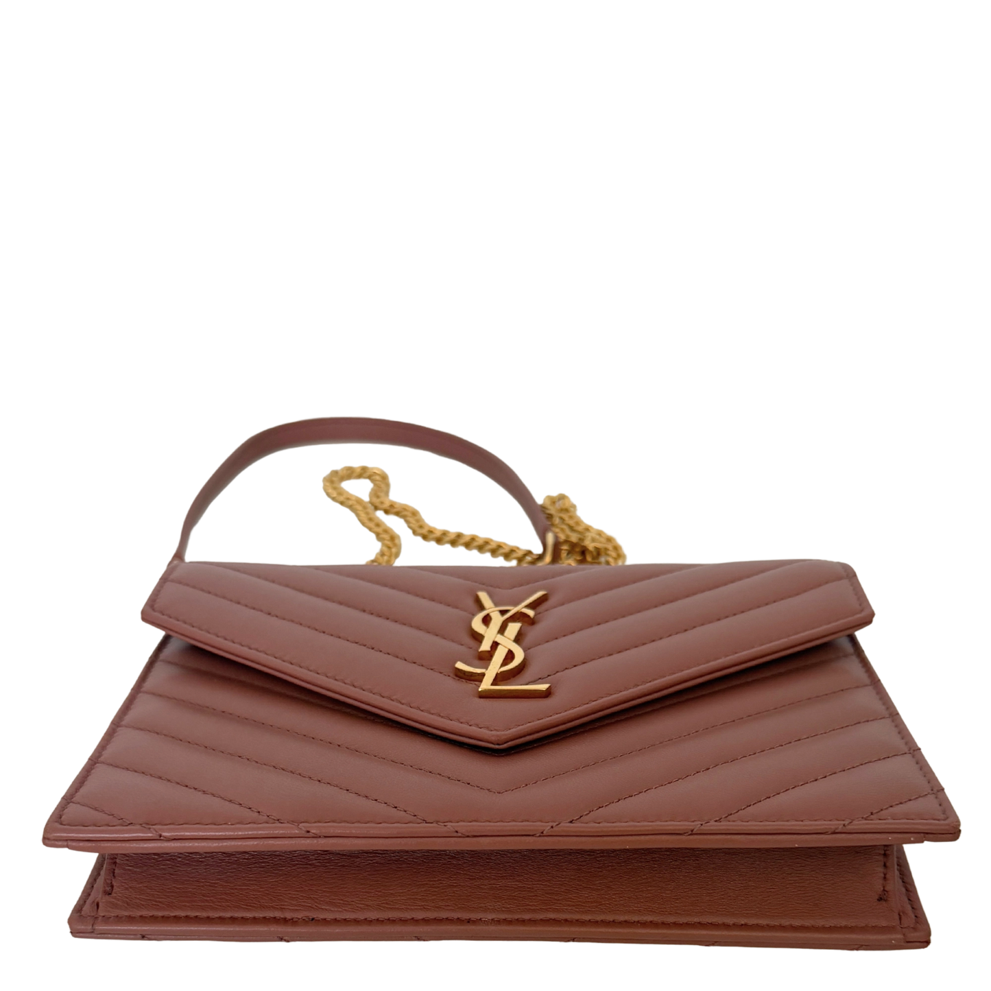 Saint Laurent YSL Cassandre Envelope mit Kettenriemen Rose Fullset / sehr gut Saint Laurent