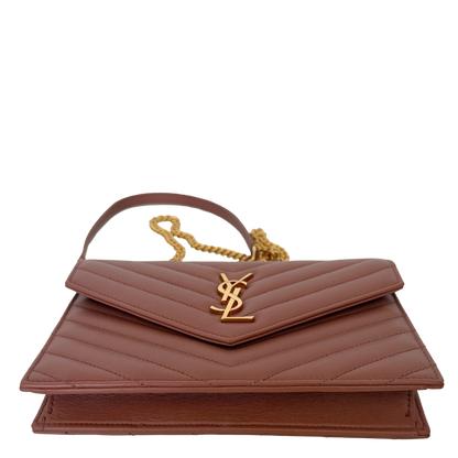 Saint Laurent YSL Cassandre Envelope mit Kettenriemen Rose Fullset / sehr gut Saint Laurent
