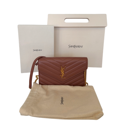 Saint Laurent YSL Cassandre Envelope mit Kettenriemen Rose Fullset / sehr gut Saint Laurent