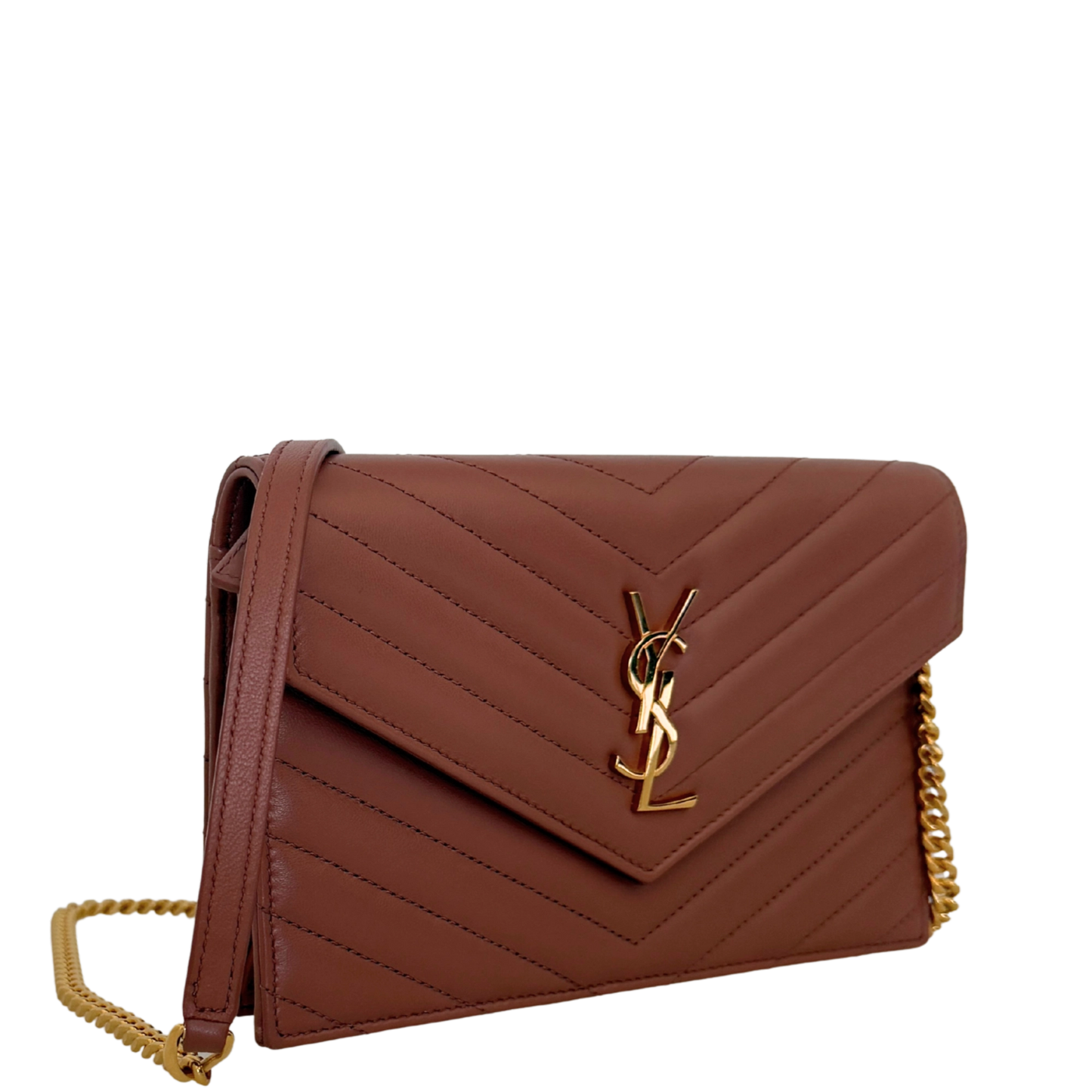 Saint Laurent YSL Cassandre Envelope mit Kettenriemen Rose Fullset / sehr gut Saint Laurent