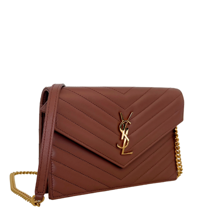 Saint Laurent YSL Cassandre Envelope mit Kettenriemen Rose Fullset / sehr gut Saint Laurent