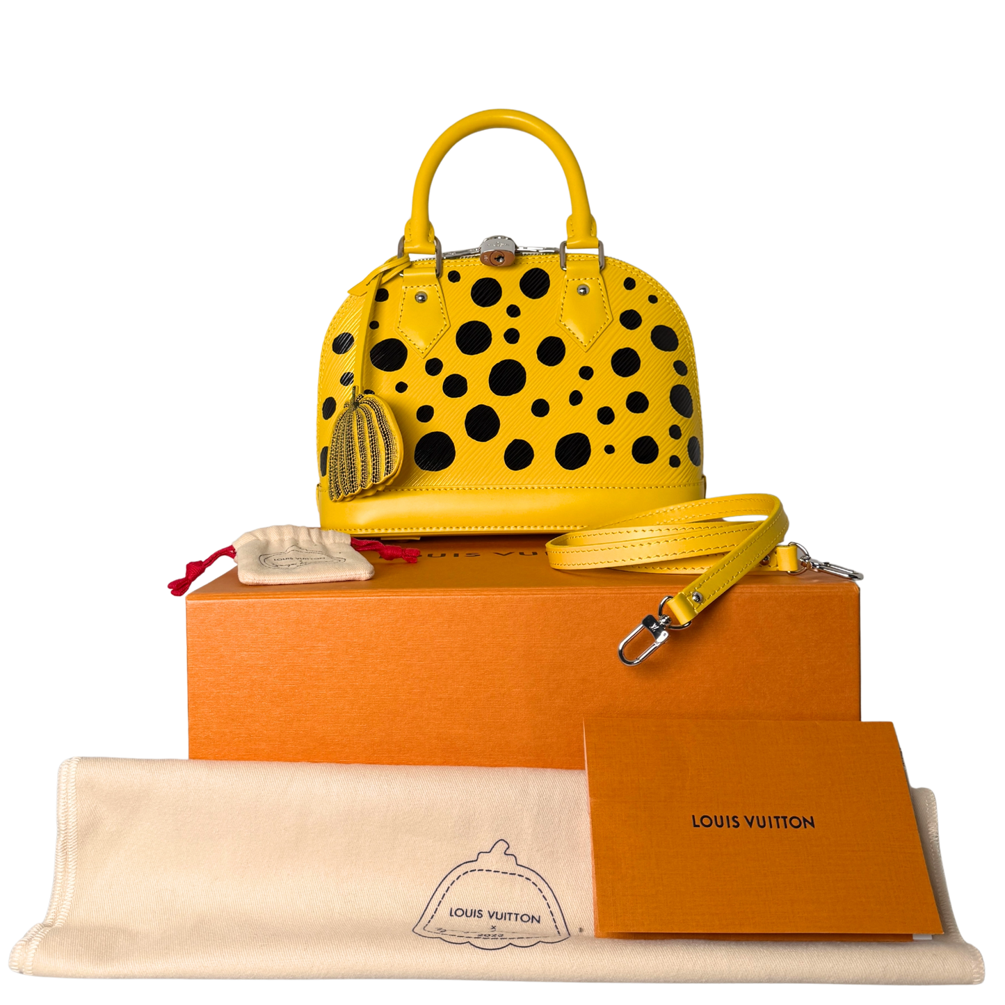 Louis Vuitton x Yayoi Kusama Alma BB Handtasche aus Epi-Leder Gelb M21700 Fullset / neuwertig Louis Vuitton