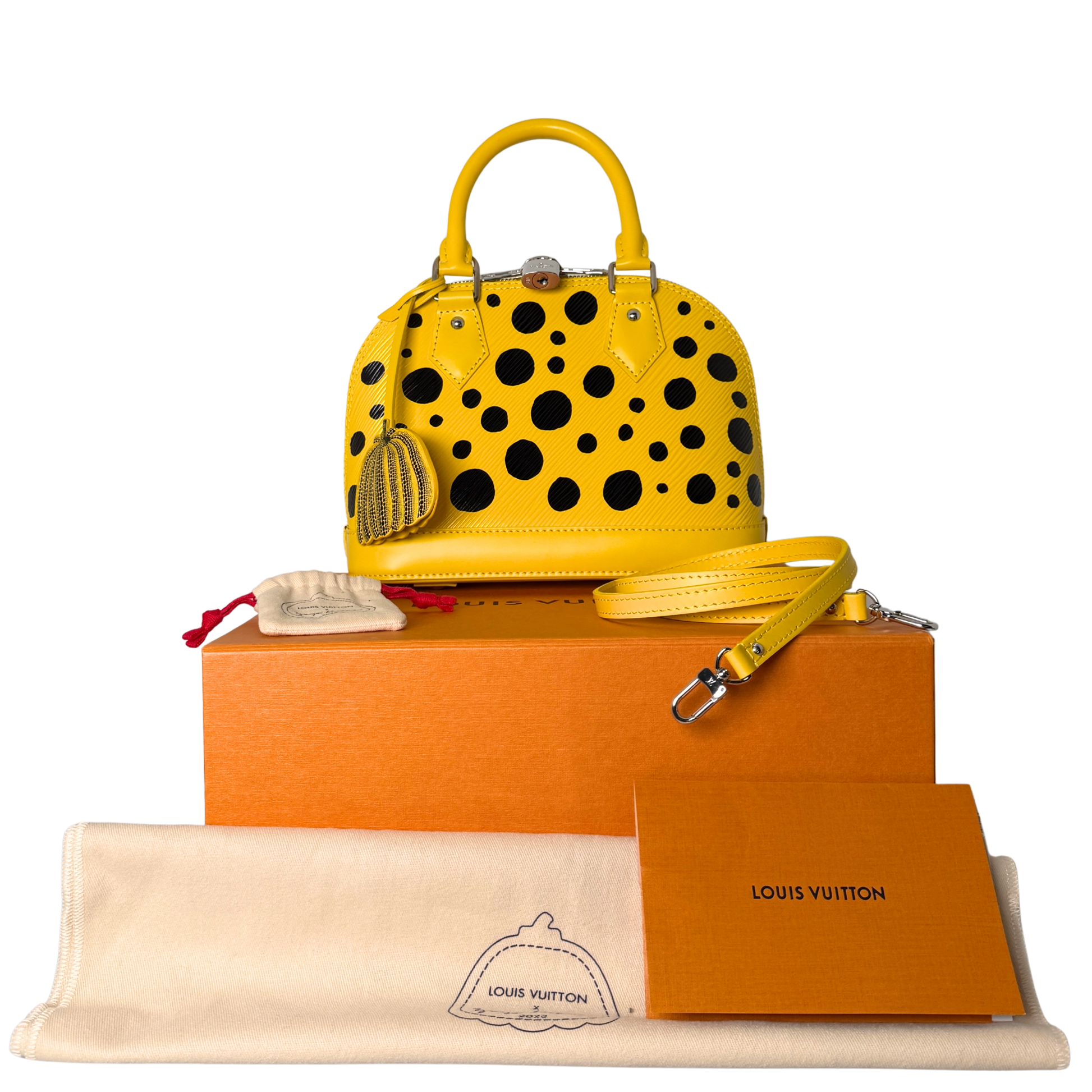 Louis Vuitton x Yayoi Kusama Alma BB Handtasche aus Epi-Leder Gelb M21700 Fullset / neuwertig Louis Vuitton