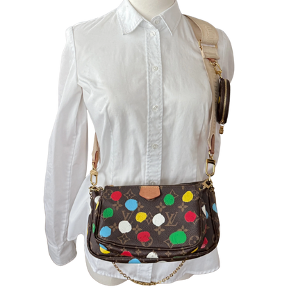 Louis Vuitton x Yayoi Kusama Multi Pochette Accessoires Monogram Multicolor M46385 / sehr gut Louis Vuitton