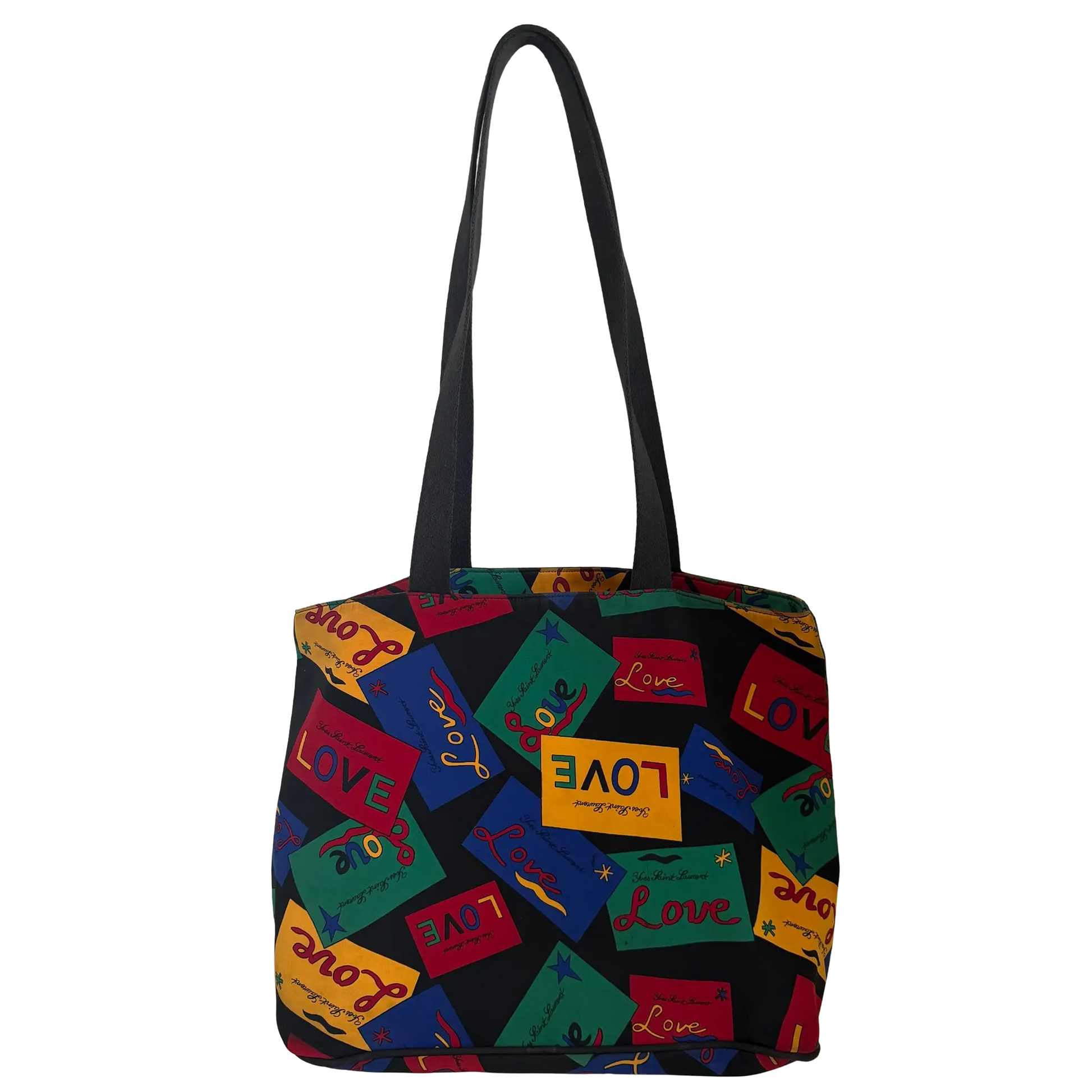 Yves Saint Laurent Love Printed Nylon Handtasche Bunt / gut Saint Laurent