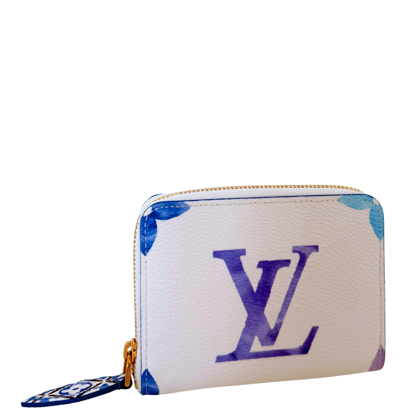 Louis Vuitton Zippy Coin Geldbörse Watercolor Flower Tile Blau Fullset / neuwertig