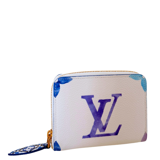 Louis Vuitton Zippy Coin Geldbörse Watercolor Flower Tile Blau Fullset / neuwertig