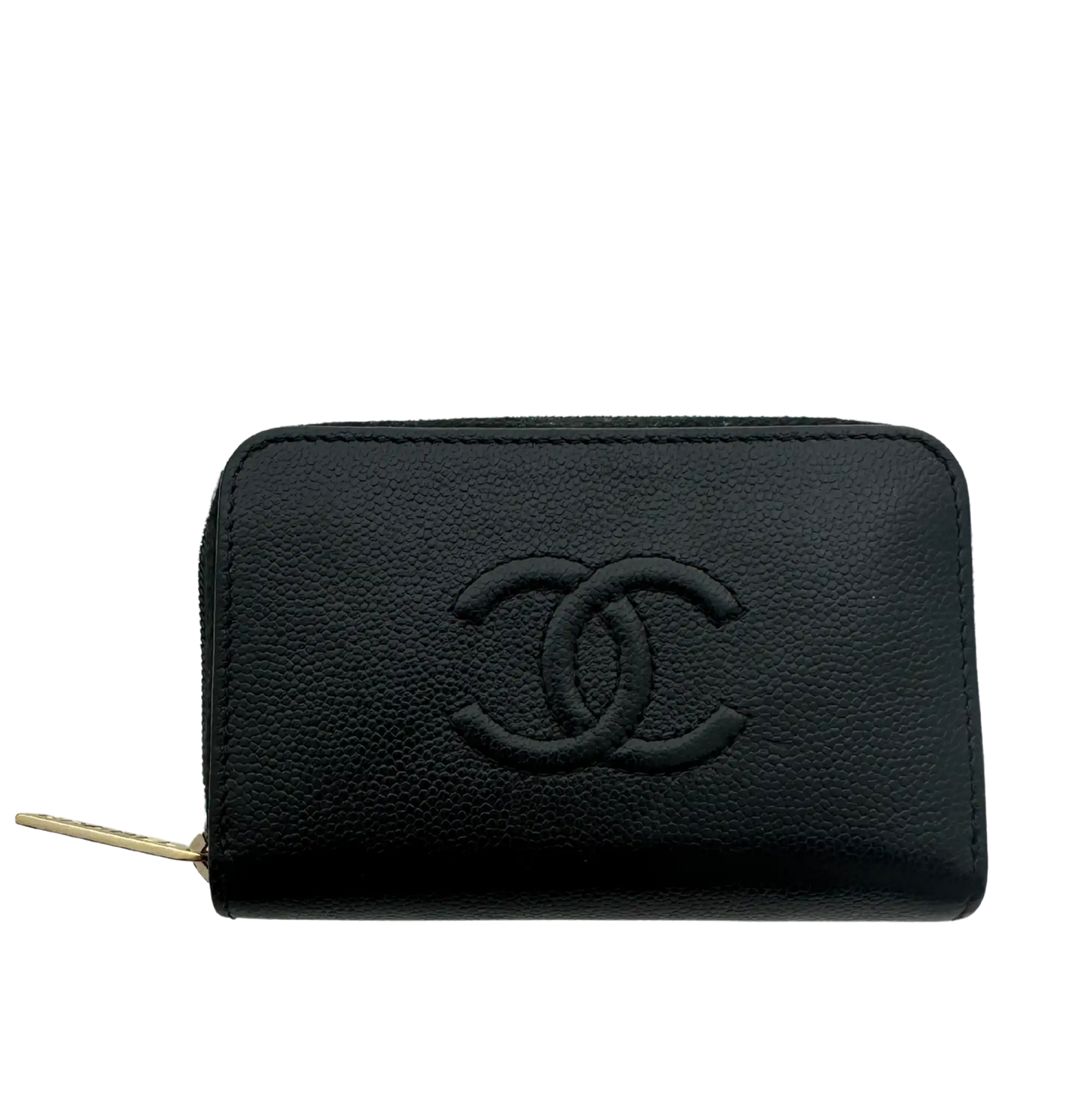 Chanel Coco Mark  kleine Geldbörse CC Leder schwarz / sehr gut Chanel