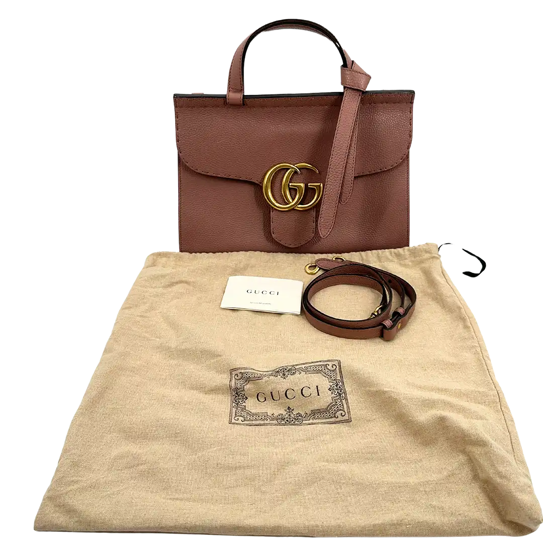 Gucci GG Marmont Top Handle Bag altrosa / braun / gut Gucci