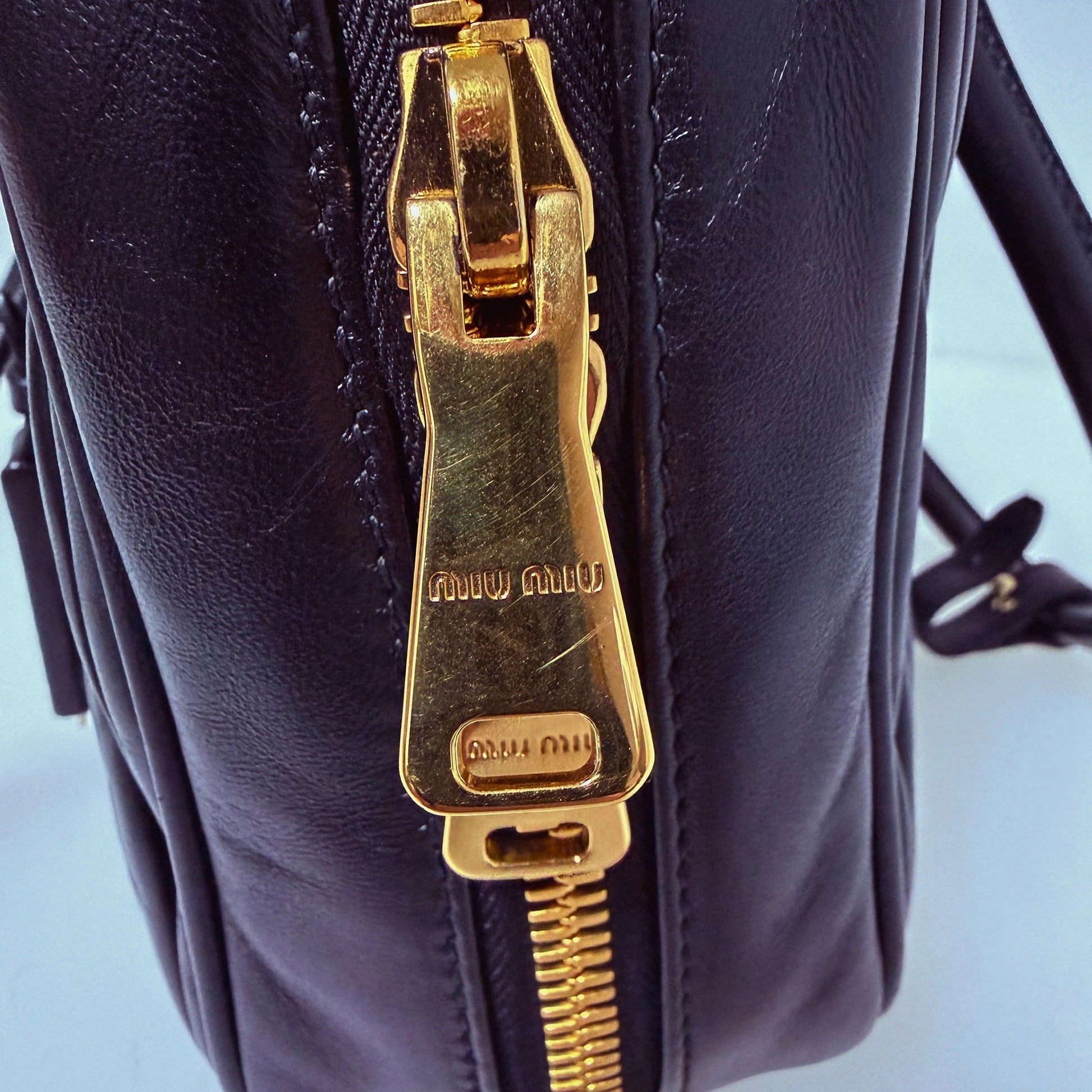 MIU MIU Boston Bag Leder / schwarz MIU MIU