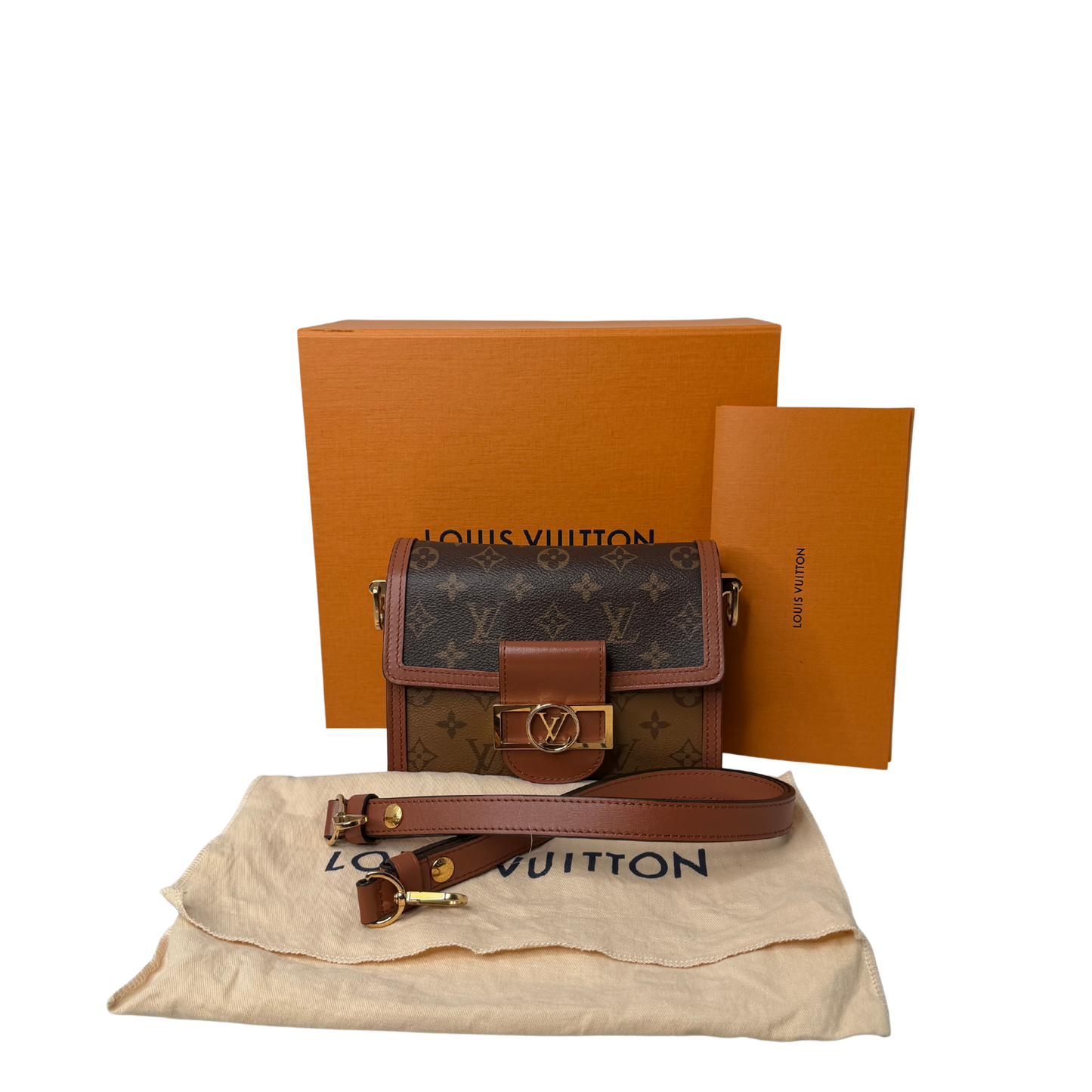 Louis Vuitton Mini Dauphine Monogram Reverse Canvas Fullset / sehr gut Louis Vuitton