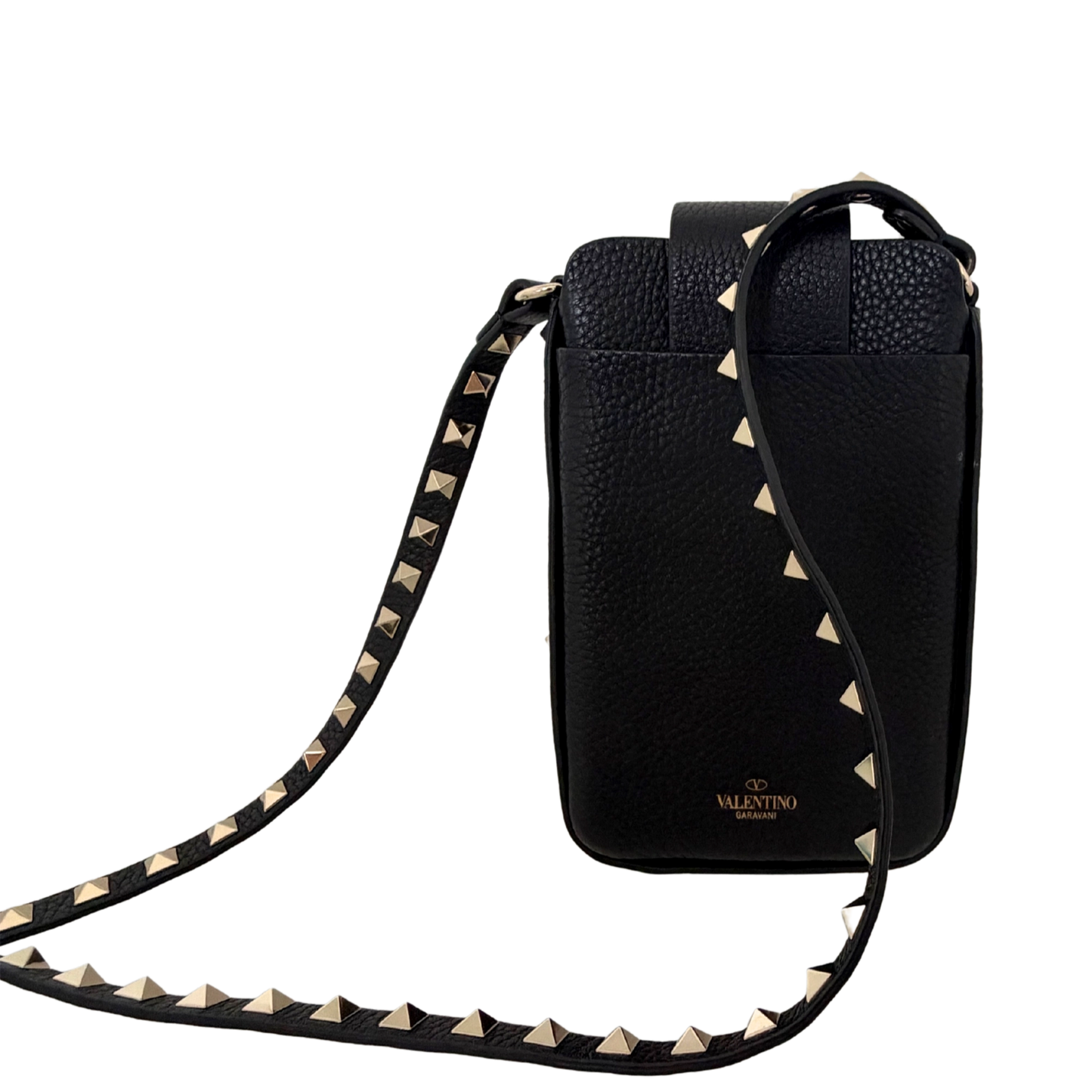Valentino Garavani Rockstud Phone Case Leder schwarz / sehr gut Valentino